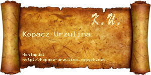 Kopacz Urzulina névjegykártya